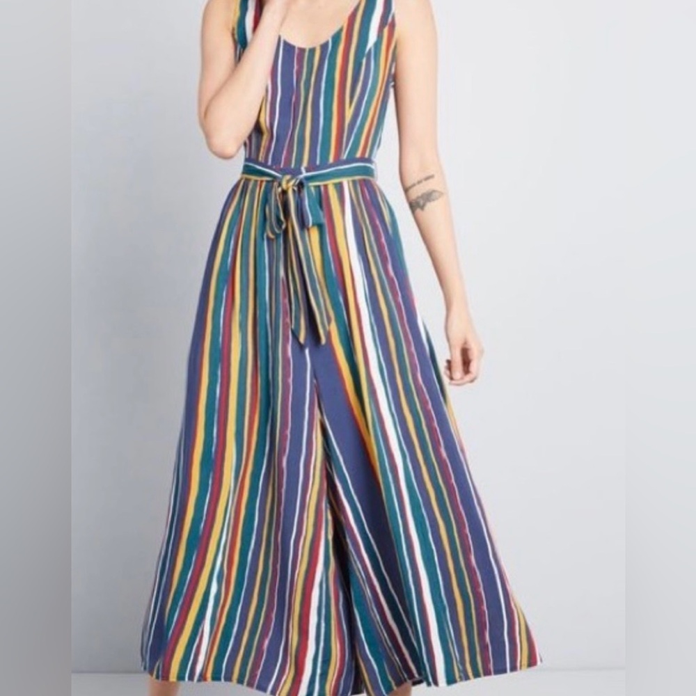 Multicolor Striped Sleeveless jumpsuit